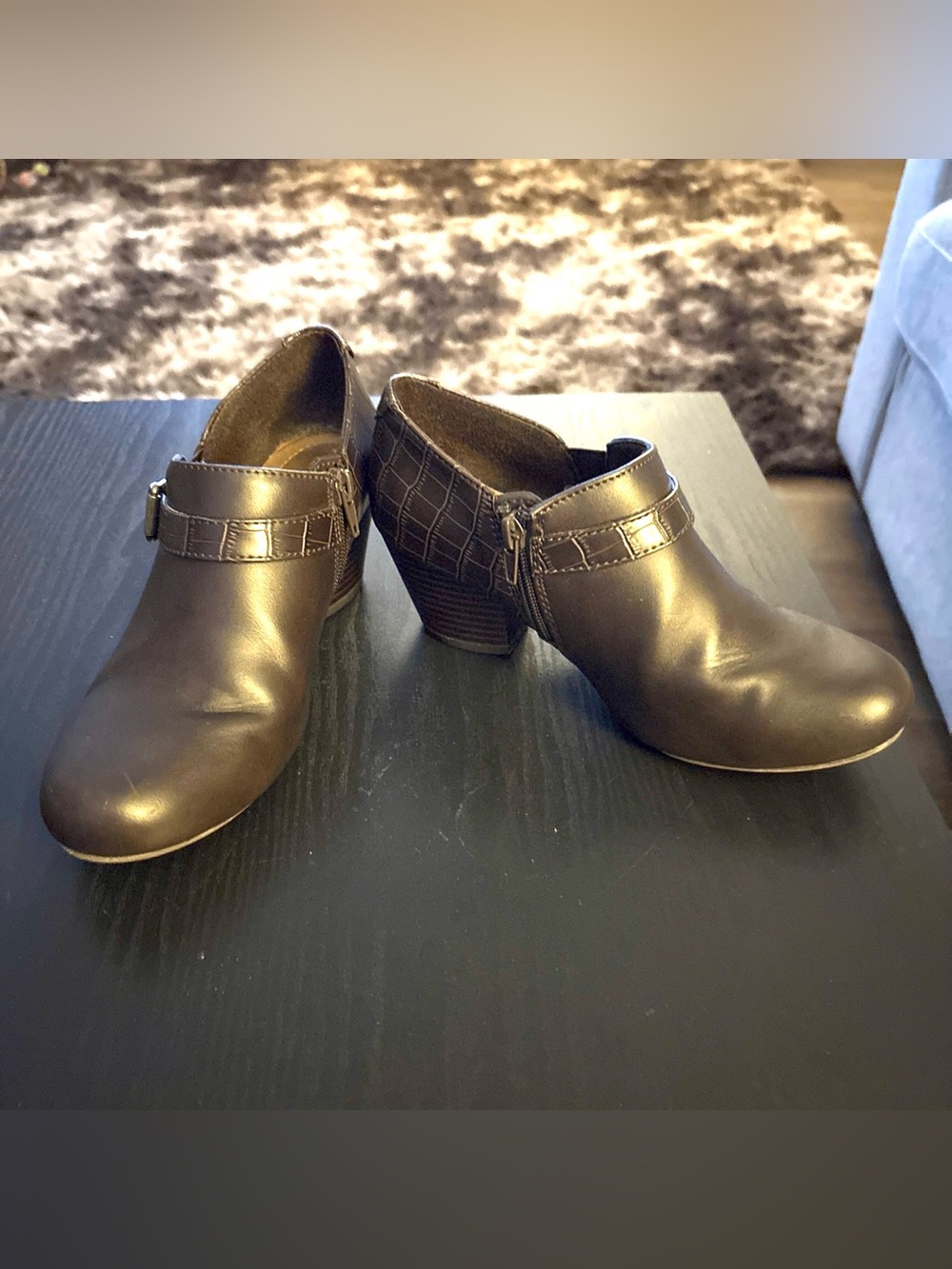 Studio Works Women's Dark Brown Leather Ankle Booties